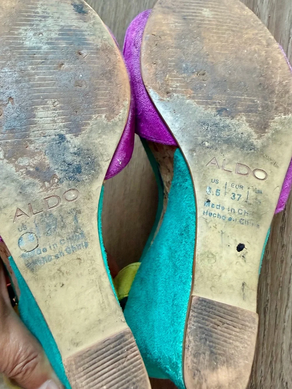 Aldo colorblock suede